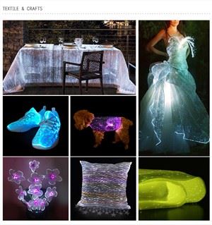 Led limyè plastik fib pou dekorasyon