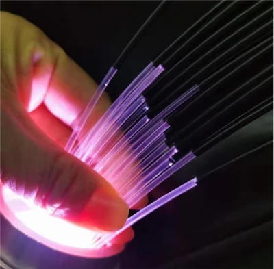 Nwayo fib PMMA ak kab jakèt PVC PMMA Side Glow fib optik pou dirije limyè fib optik ak ekleraj